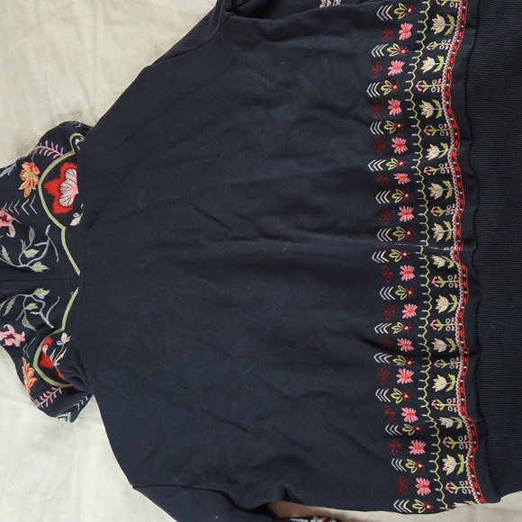 AK Floral Embroidered Hoodie 2XL NEW Navy BLUE - Picture 7 of 11